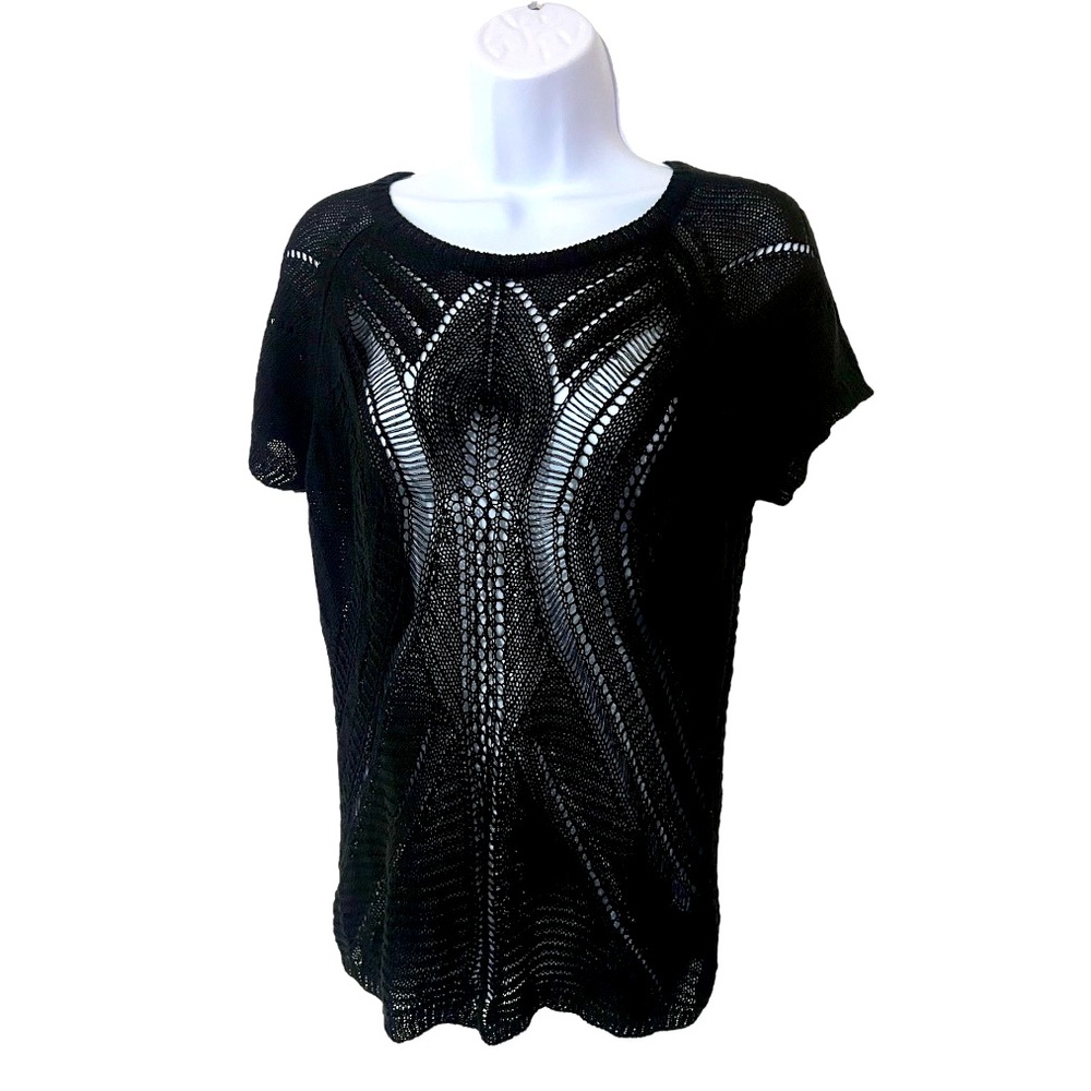 Fever Sheer Pull-Over Raglan Knit Sweater Top - Size Medium